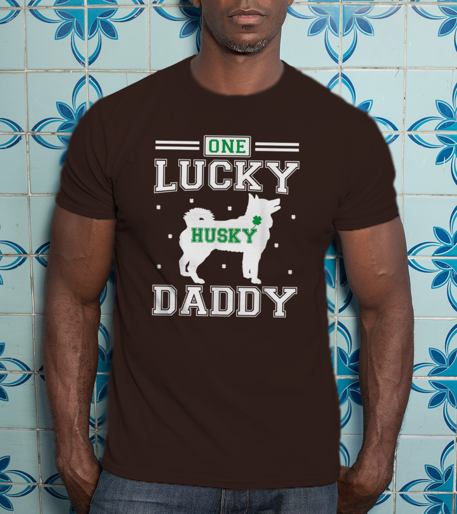 One Lucky Husky Daddy St Patricks Day T-Shirt