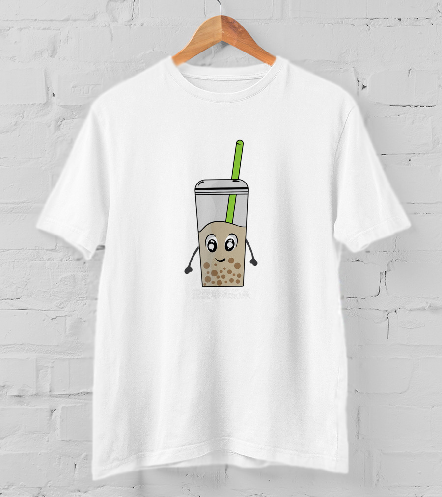Funny Cute Boba Tea Bubble Taiwanese Kawaii Cartoon Drink T-Shirt
