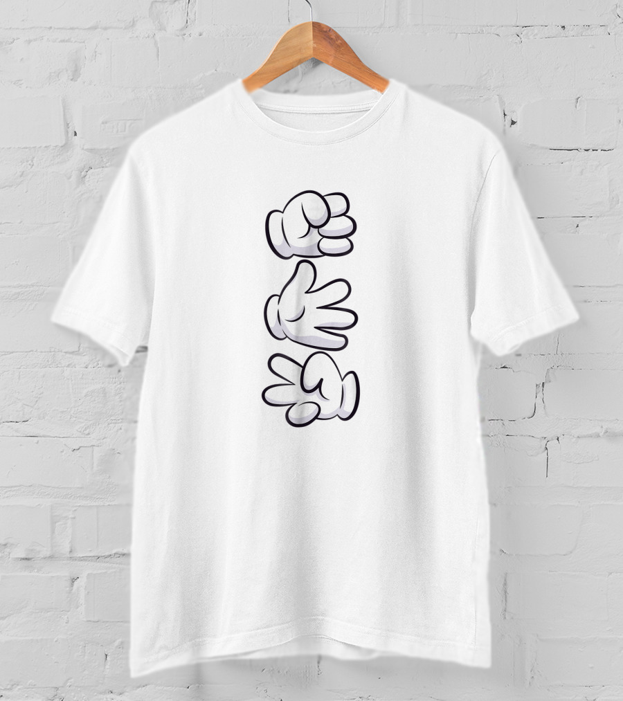 Rock Paper Scissors Cartoon Hands Humor Men's T-Shirt