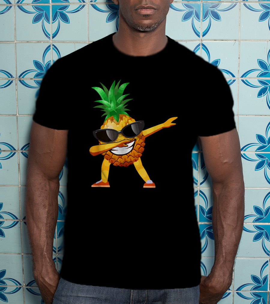 Dabbing Pineapple Sunglasses Smile T-Shirt