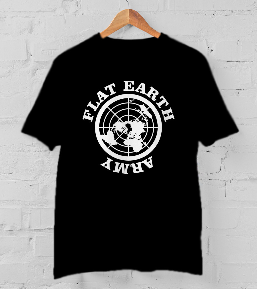 Flat Earth Army World Map T-Shirt