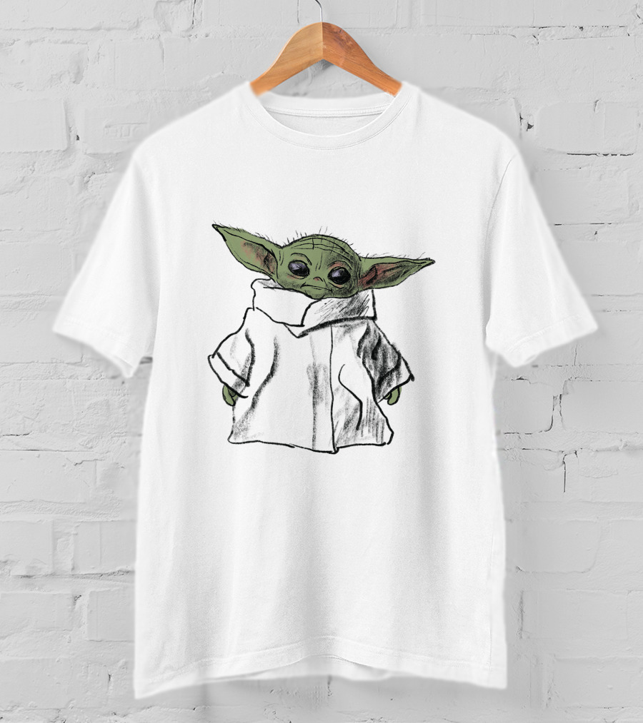 Star Wars The Mandalorian The Child Grogu In Cute Black Robe T-Shirt