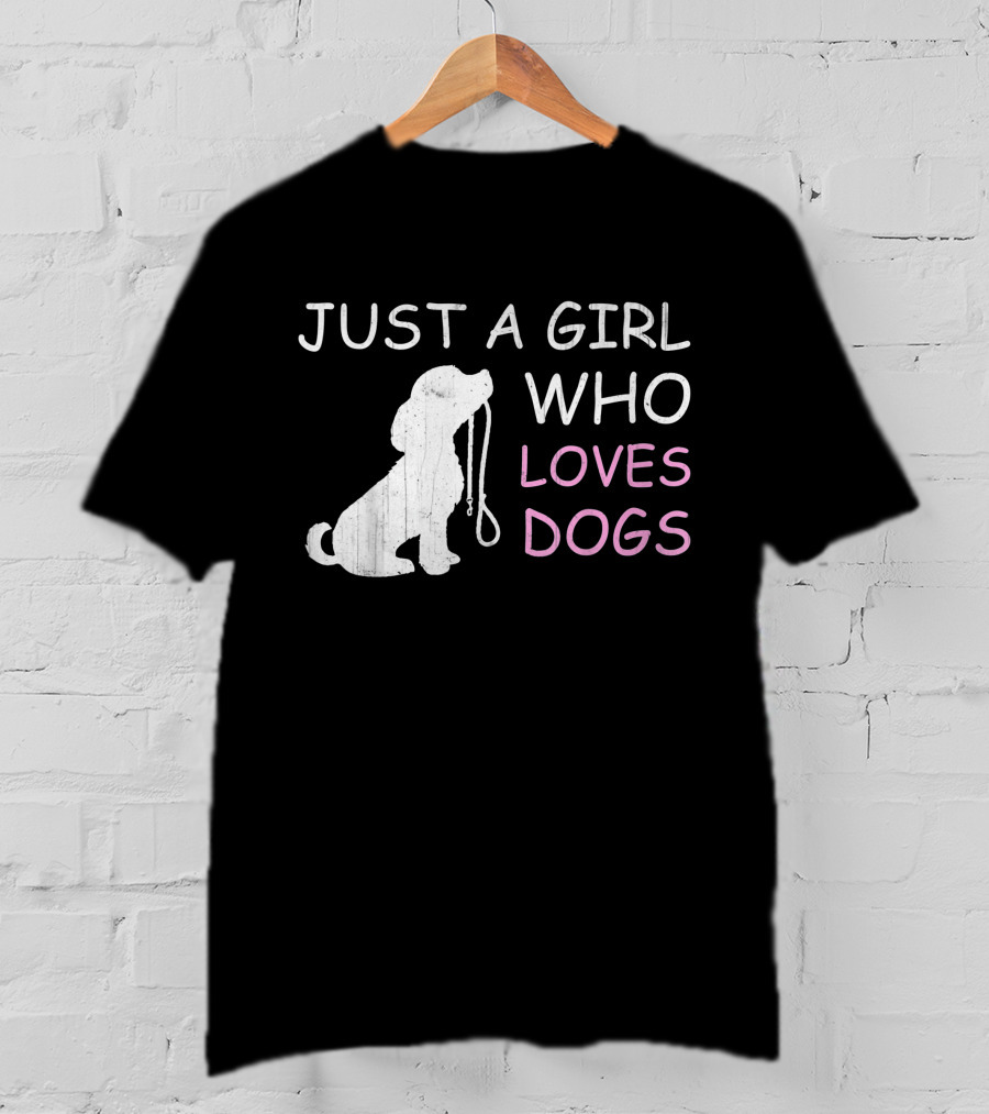 Just A Girl Who Loves Dogs With Leash T-Shirt