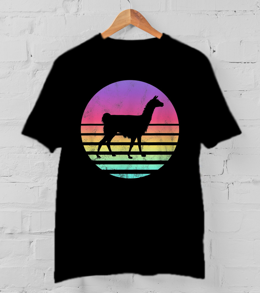 Classic Llama Retro Sunset T-Shirt