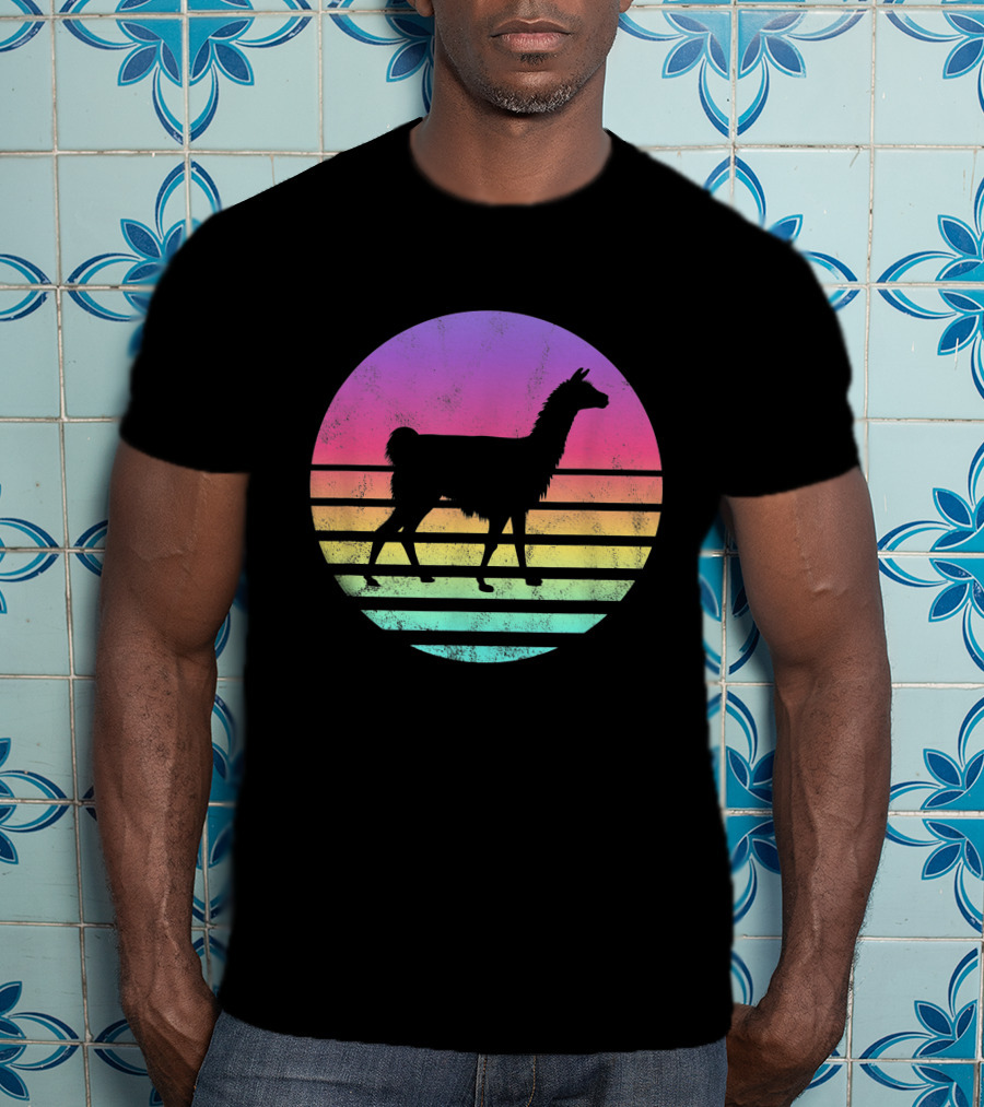 Classic Llama Retro Sunset T-Shirt