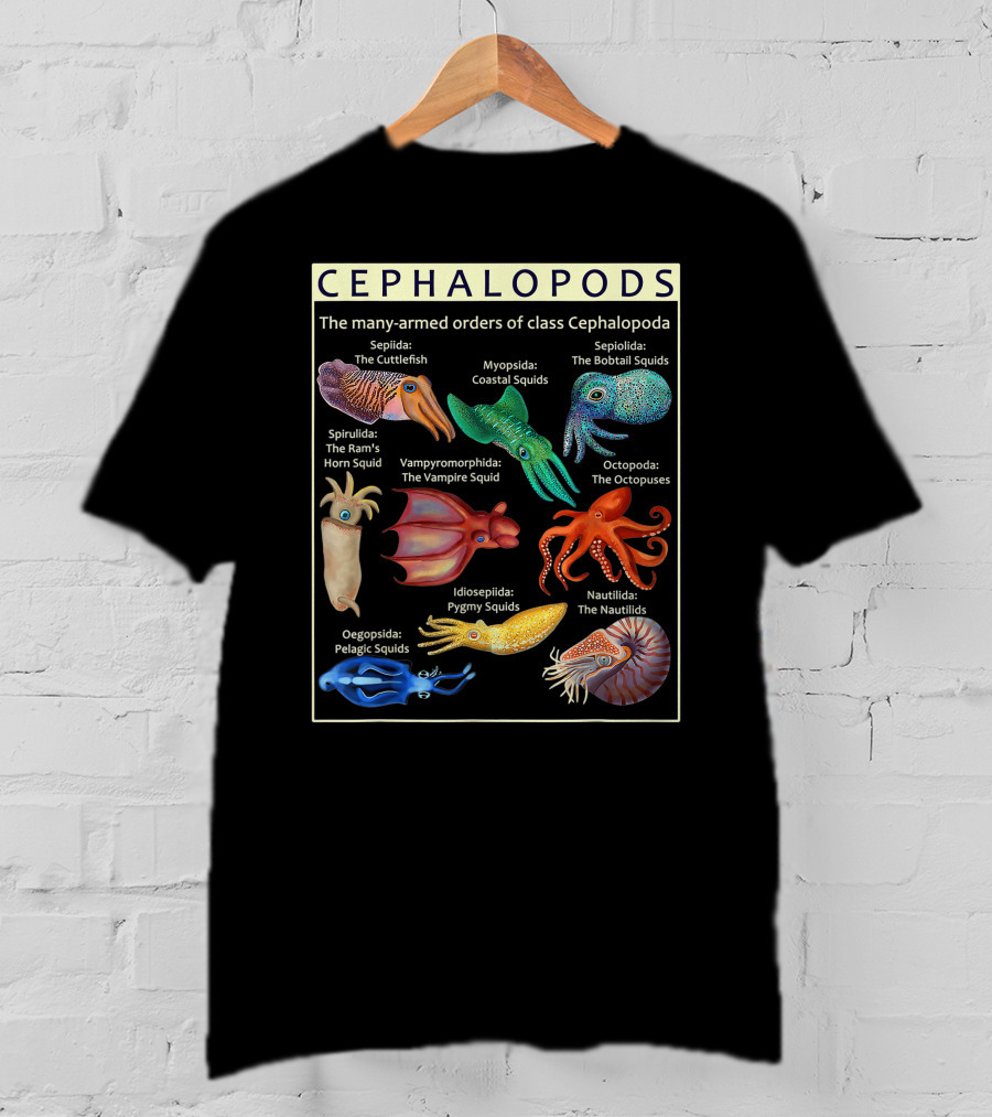 Cephalopods The Many-Armed Orders Of Class Cephalopoda Octopoda The Octopus T-Shirt