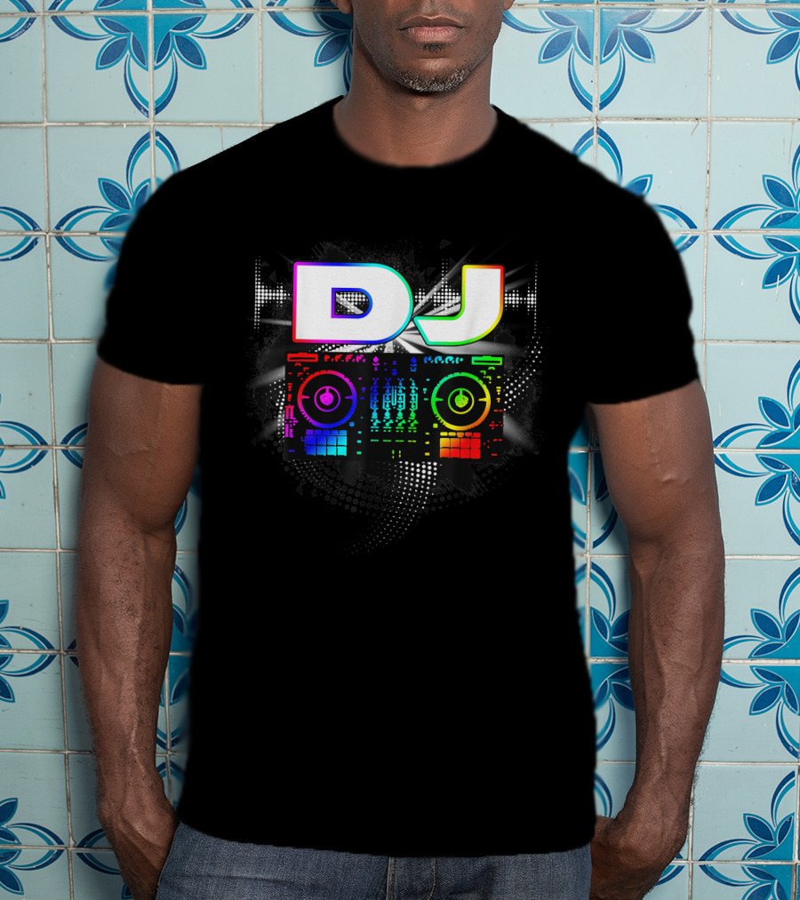 DJ Music Lover Colorful Soundwave Music Player T-Shirt