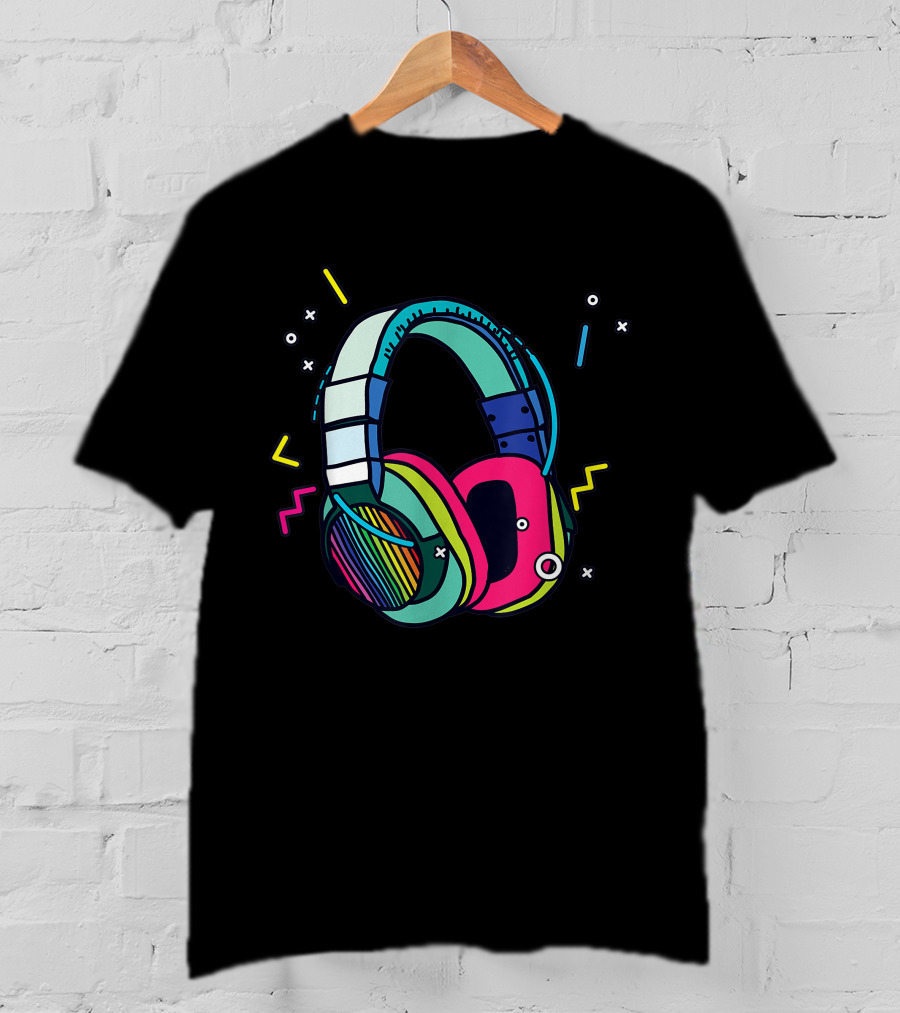 Music Sound Headphones Colorful DJ T-Shirt