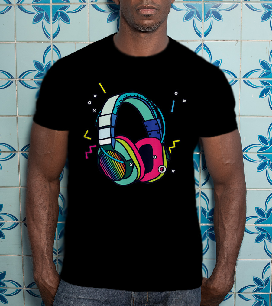 Music Sound Headphones Colorful DJ T-Shirt