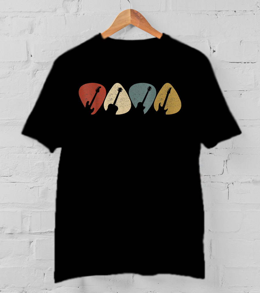 Vintage Guitar Pick Silhouette For Guitarist T-Shirt