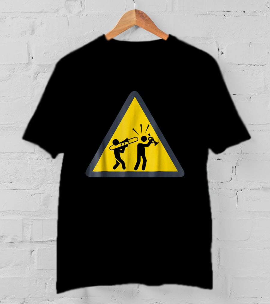 Trombone Funny Trombonist Warning Sign Icons T-Shirt