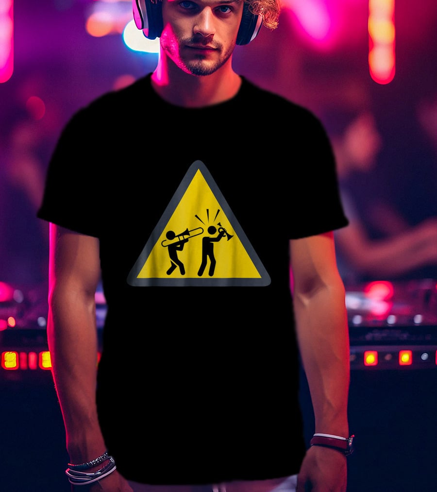 Trombone Funny Trombonist Warning Sign Icons T-Shirt