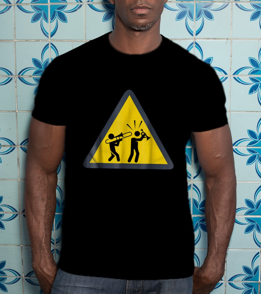 Trombone Funny Trombonist Warning Sign Icons T-Shirt