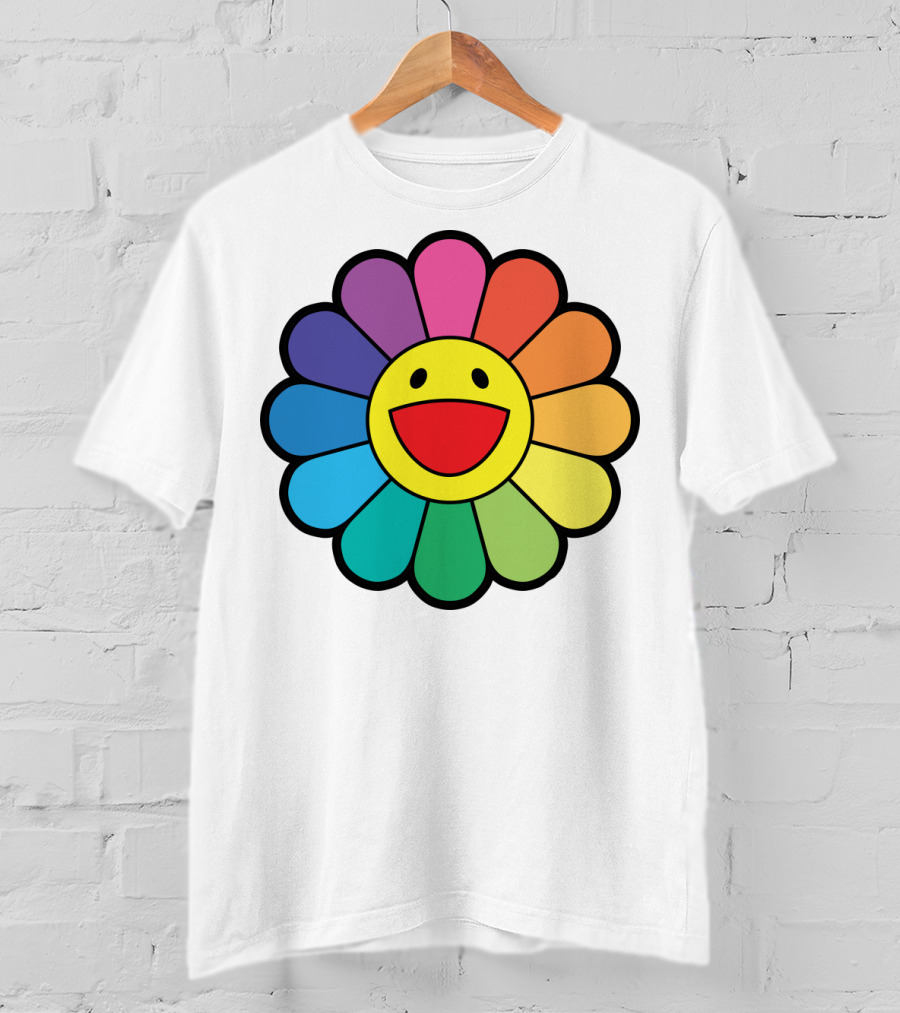 Takashi Murakami Smiling Flower Rainbow Colors T-Shirt