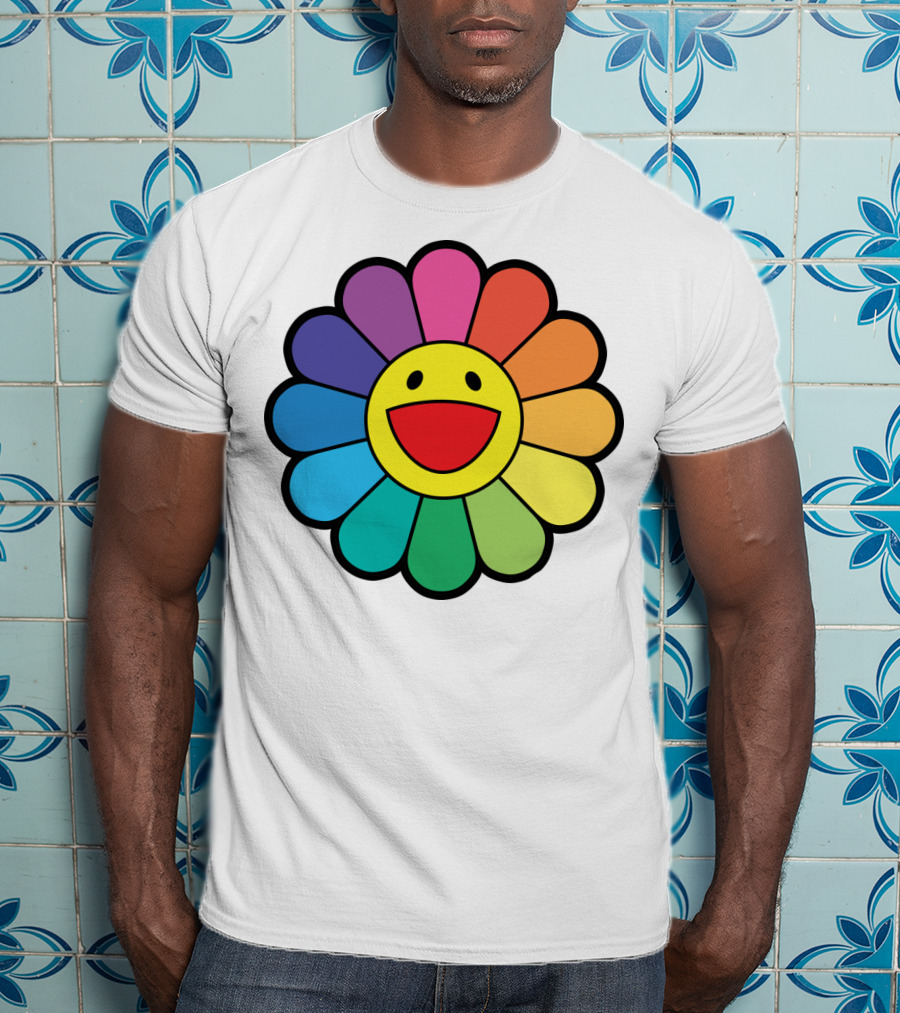 Takashi Murakami Smiling Flower Rainbow Colors T-Shirt