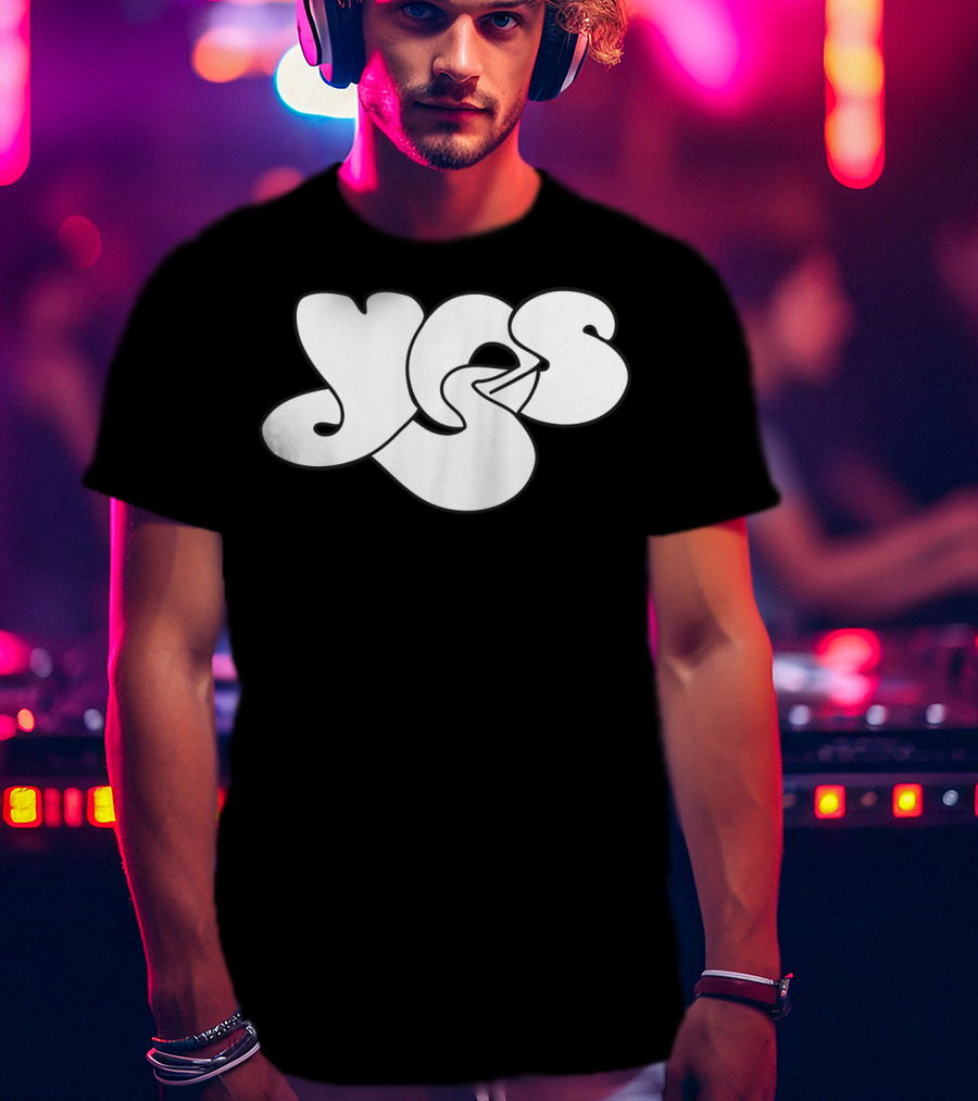 Yes Band Iconic Logo White Bubble Letters T-Shirt
