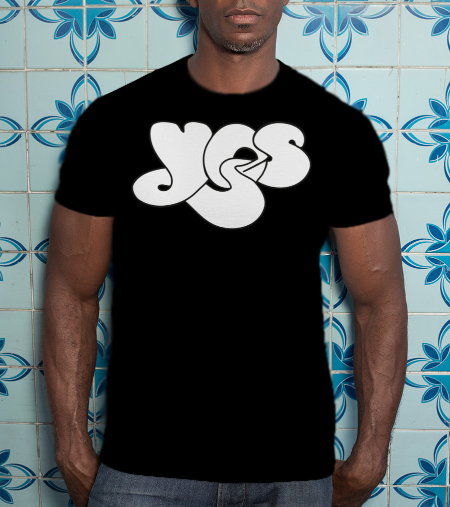 Yes Band Iconic Logo White Bubble Letters T-Shirt