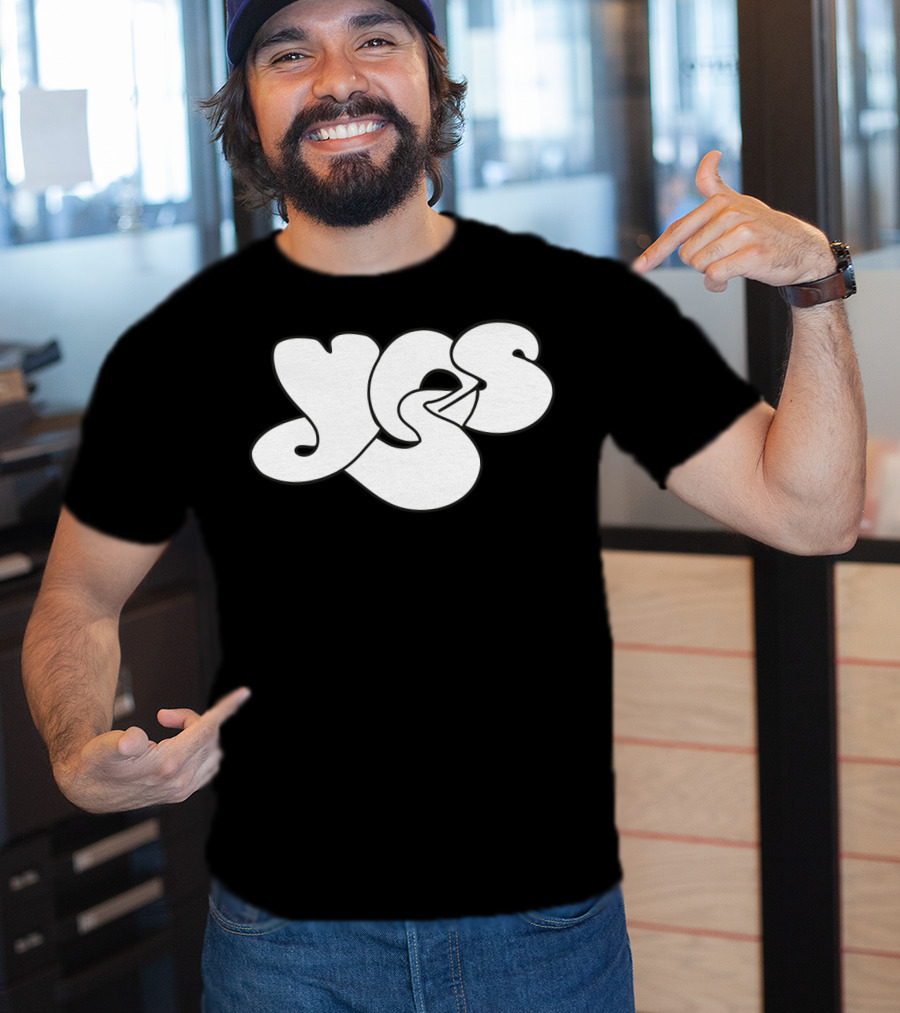 Yes Band Iconic Logo White Bubble Letters T-Shirt