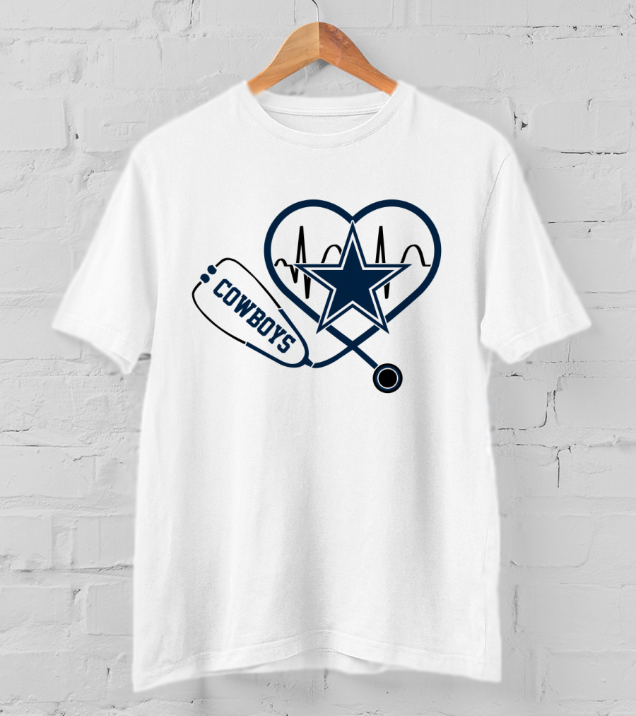 Cowboys Heartbeat Stethoscope Star T-Shirt