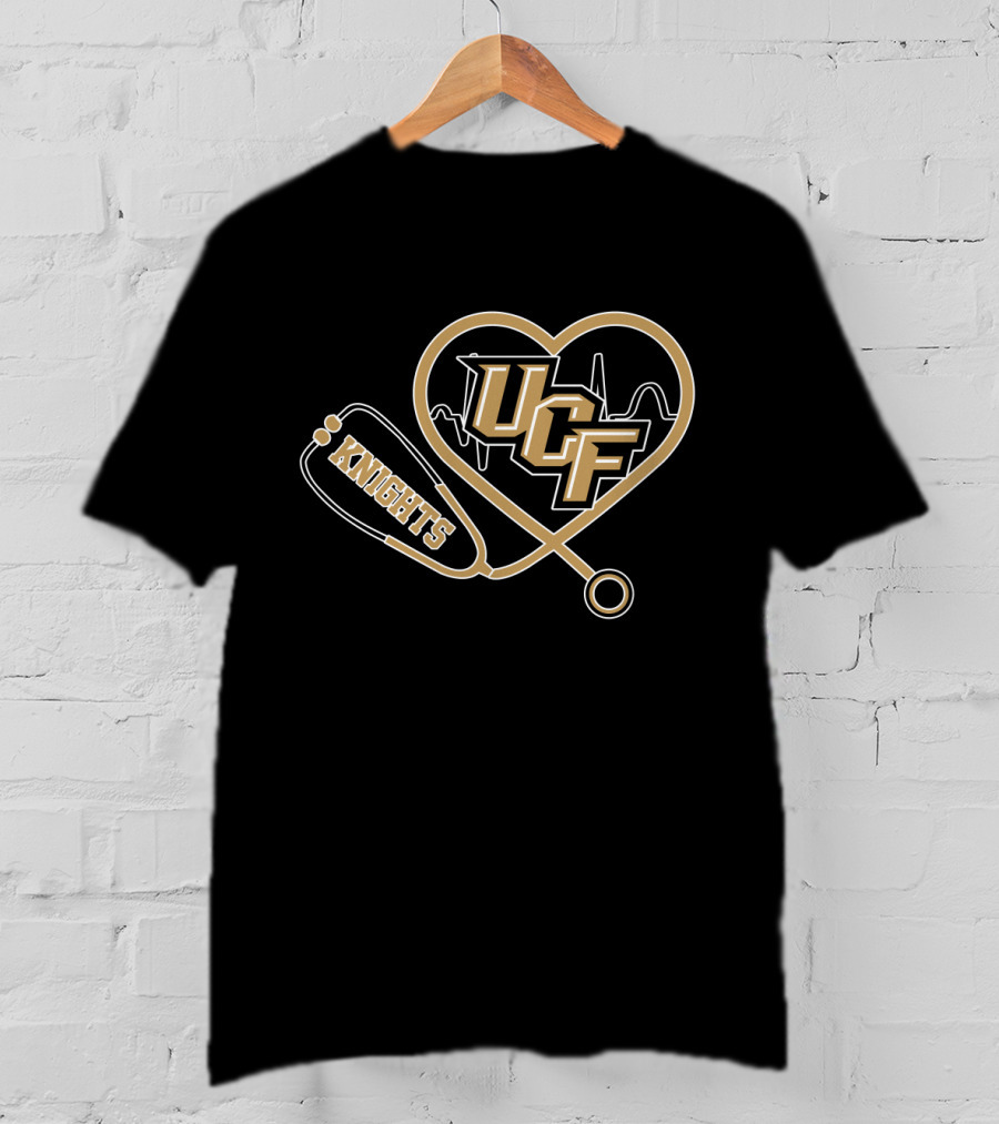 UCF Knights Heart Stethoscope EKG T-Shirt