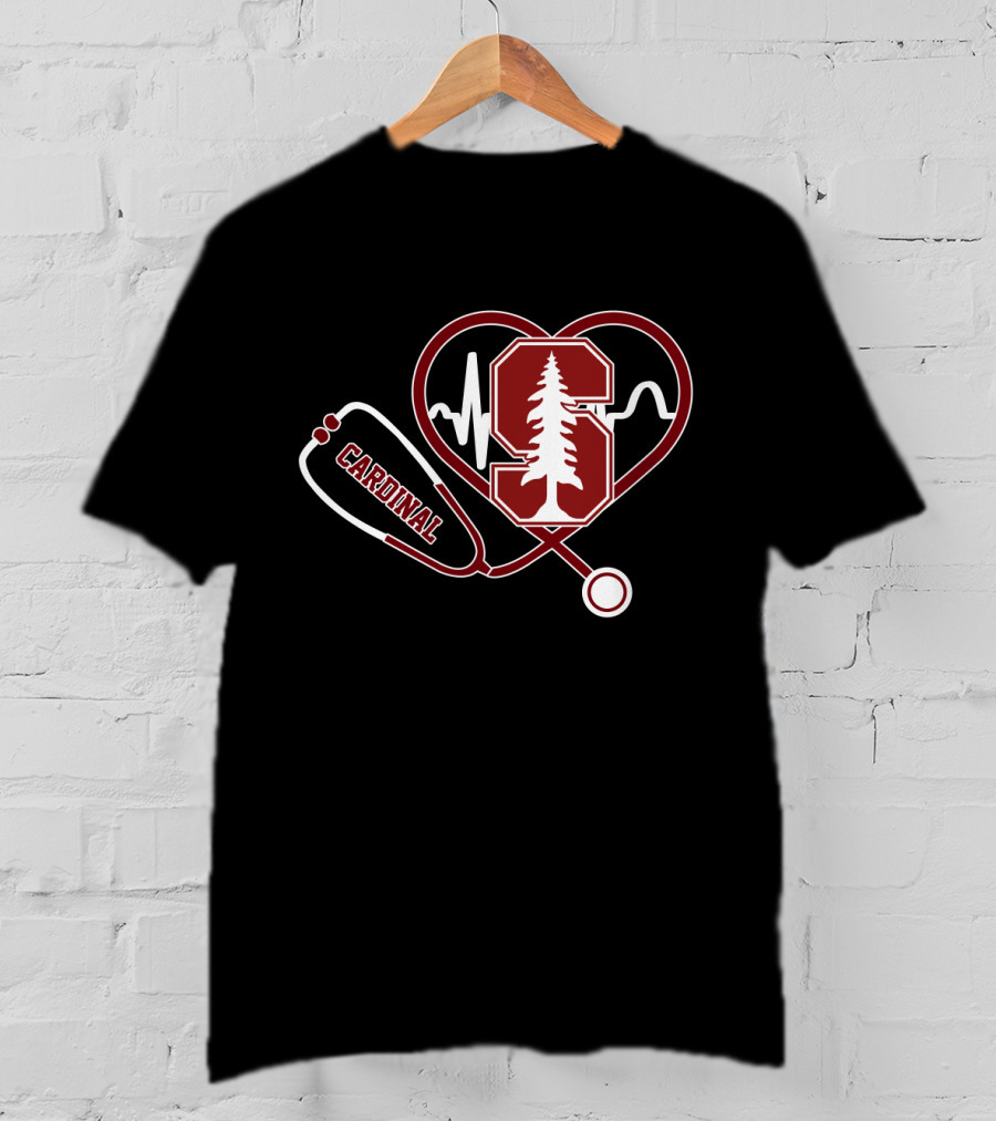 Stanford Cardinal Medical Stethoscope Heartbeat T-Shirt