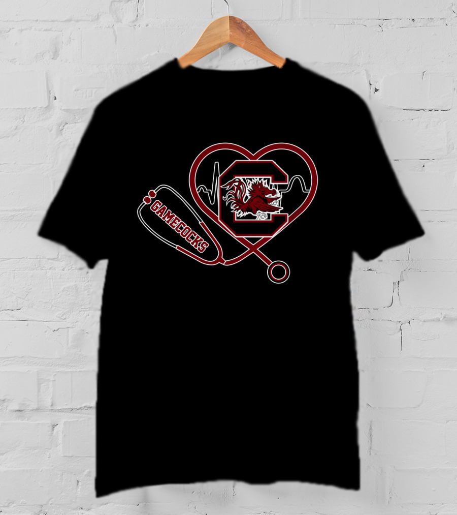 South Carolina Gamecocks Heartbeat Stethoscope T-Shirt