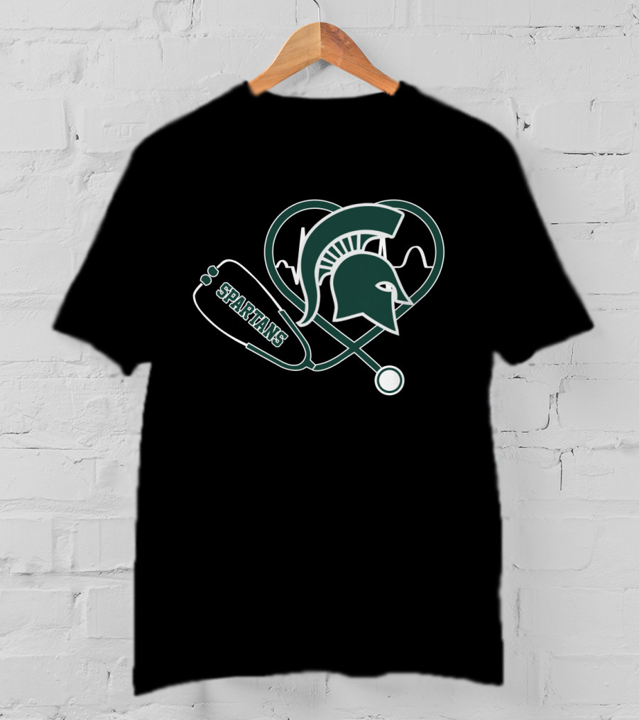 Spartans Heartbeat Stethoscope Michigan State T-Shirt