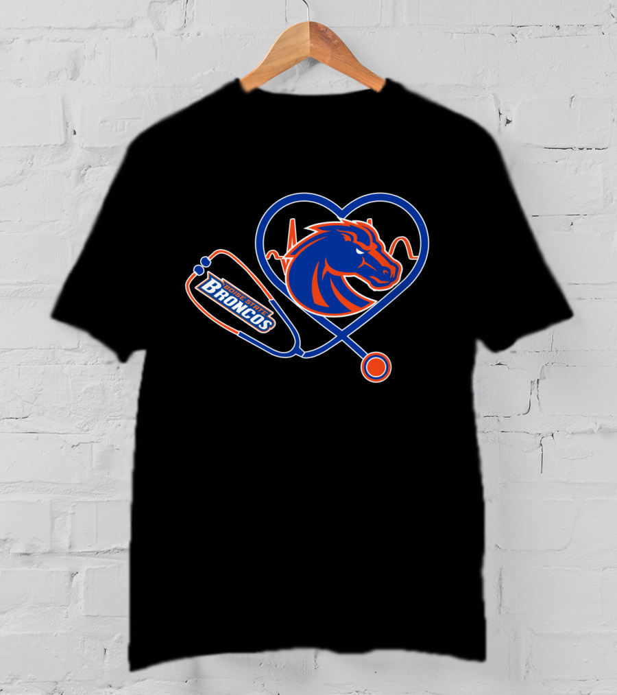 Boise State Broncos Heartbeat Stethoscope T-Shirt