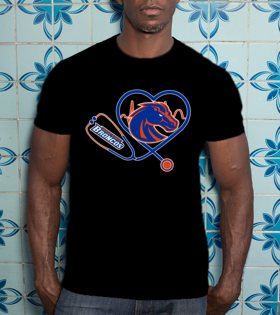 Boise State Broncos Heartbeat Stethoscope T-Shirt