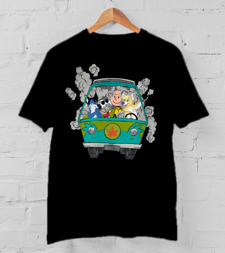 Corgi Ds0 Charlie Brown Woodstock Van Cannabis Smoke T-Shirt