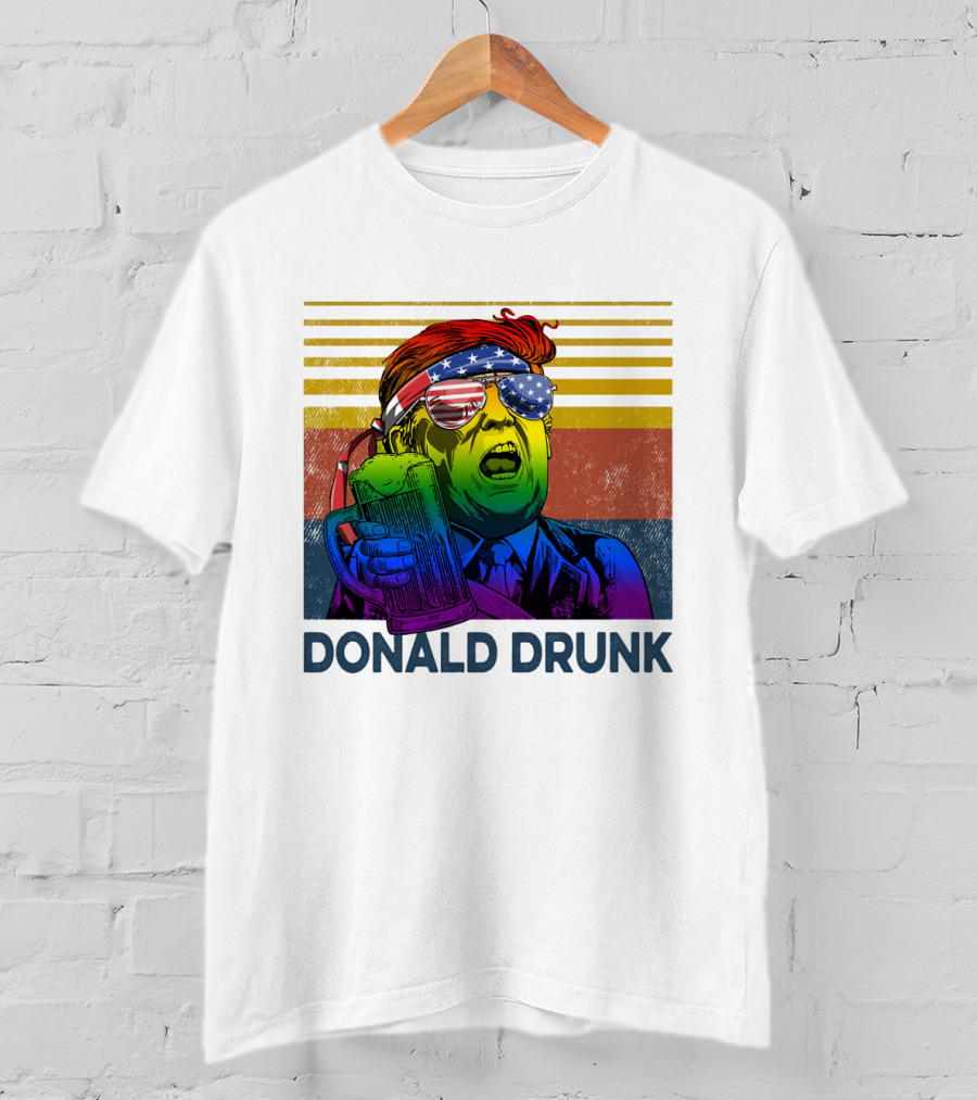 Donald Drunk Vintage Style Patriotic Beer Lover T-Shirt