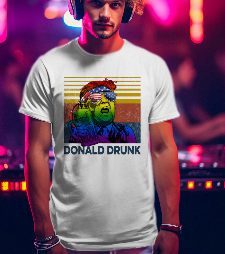 Donald Drunk Vintage Style Patriotic Beer Lover T-Shirt