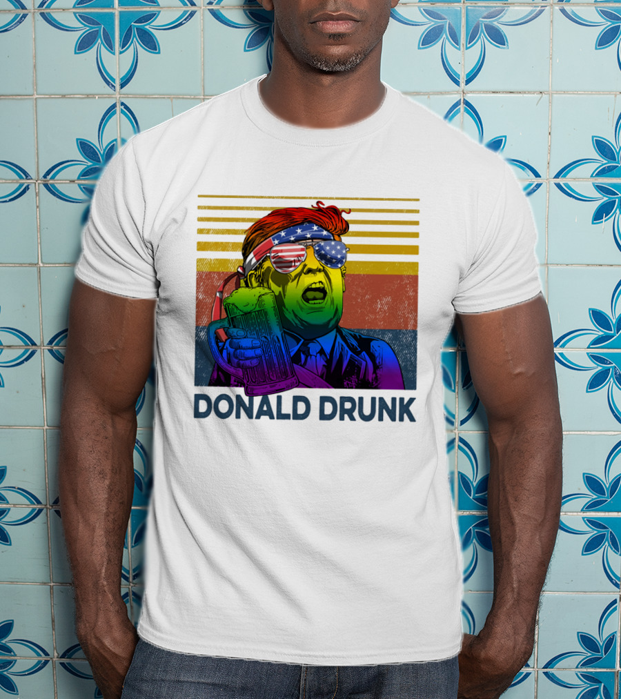 Donald Drunk Vintage Style Patriotic Beer Lover T-Shirt