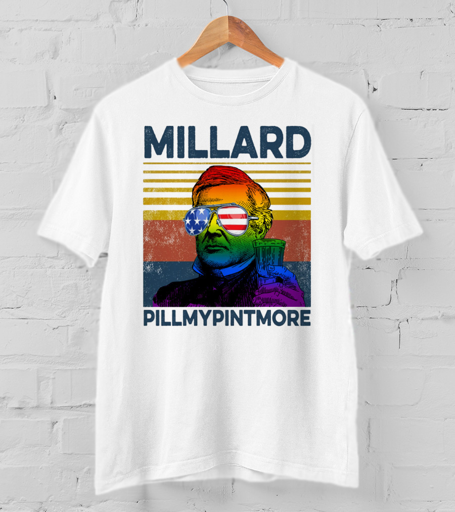 Millard Pillmypintmore Rainbow Flag American Sunglasses Beer T-Shirt