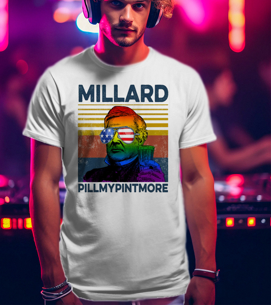 Millard Pillmypintmore Rainbow Flag American Sunglasses Beer T-Shirt