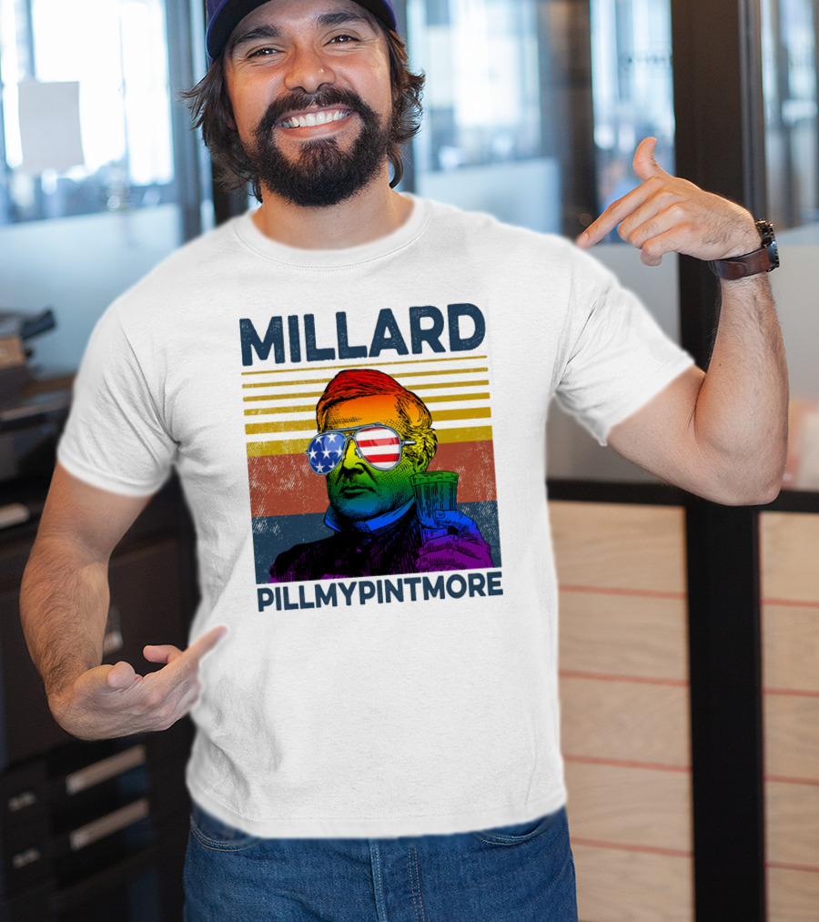 Millard Pillmypintmore Rainbow Flag American Sunglasses Beer T-Shirt