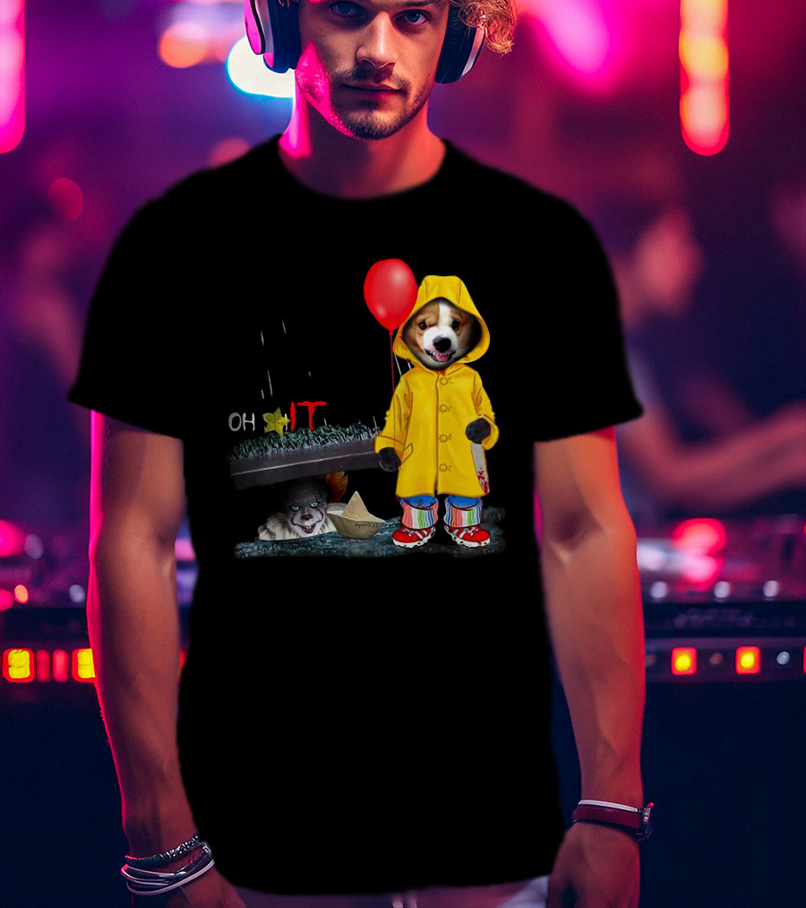 Oh Corgi IT Raincoat Balloon T-Shirt