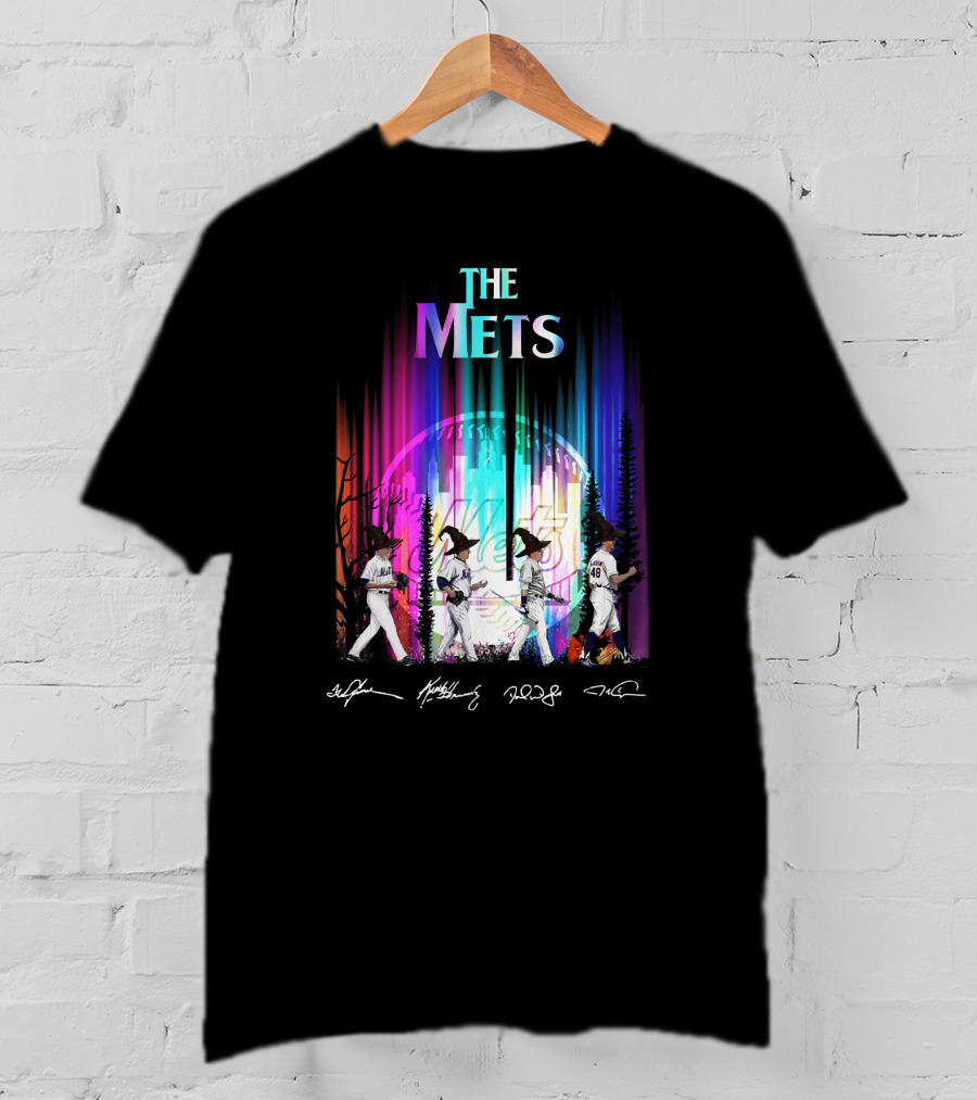 The Mets Neon Forest Baseball Player Walk With Signatures T-Shirt