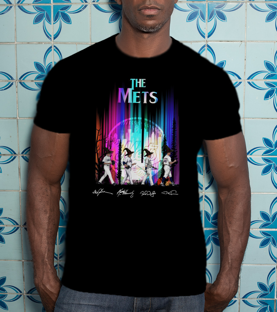 The Mets Neon Forest Baseball Player Walk With Signatures T-Shirt