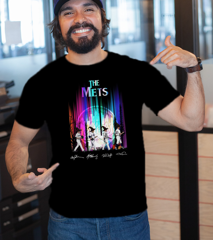 The Mets Neon Forest Baseball Player Walk With Signatures T-Shirt