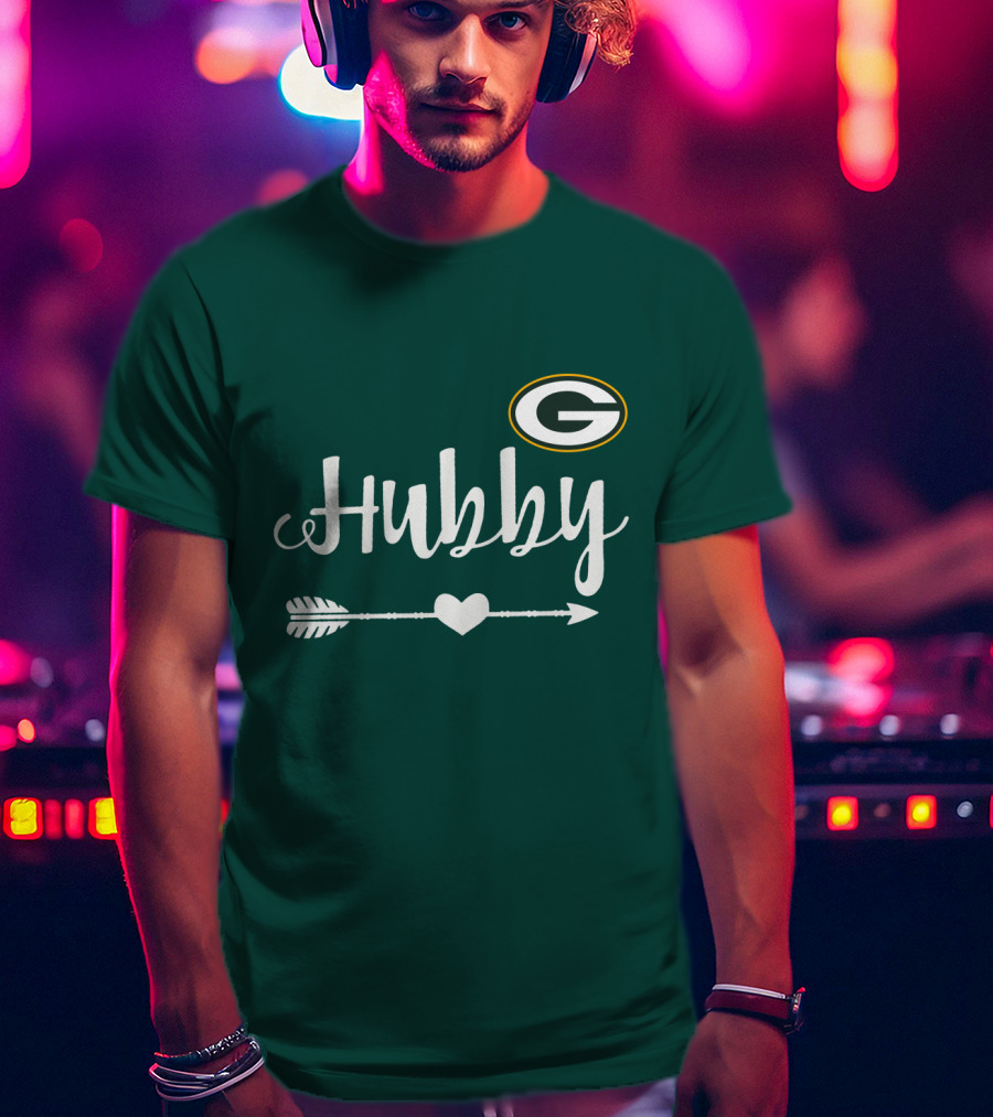 Green Bay Packers Hubby Arrow Heart T-Shirt