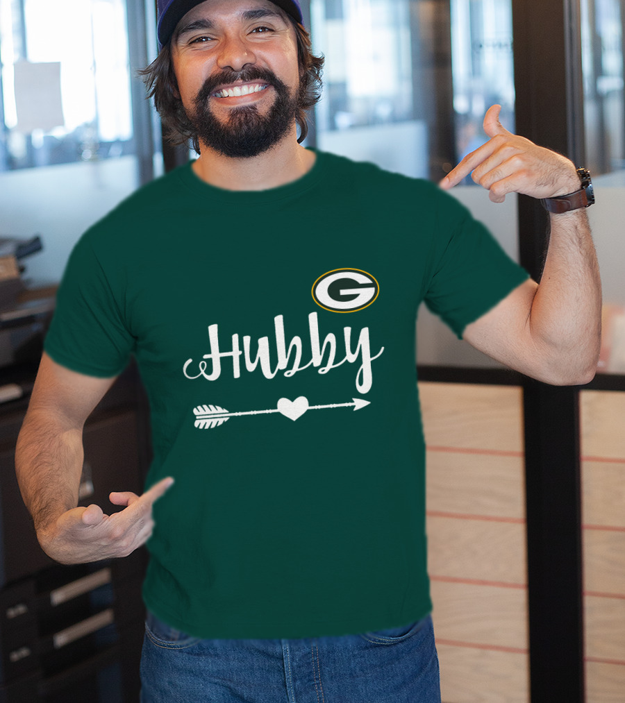 Green Bay Packers Hubby Arrow Heart T-Shirt