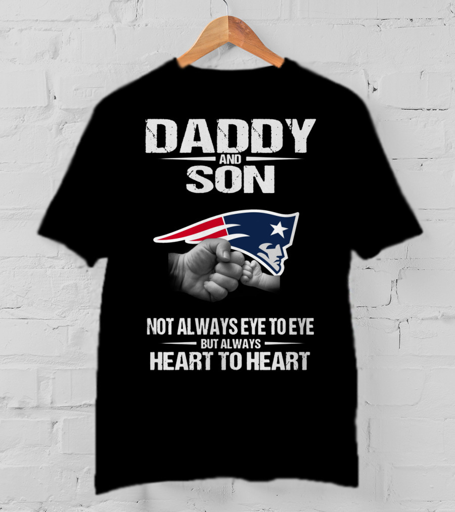 Daddy And Son New England Patriots Heart To Heart T-Shirt