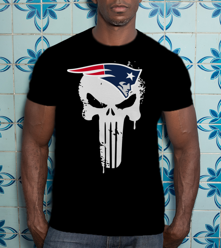 New England Patriots Punisher Skull T-Shirt