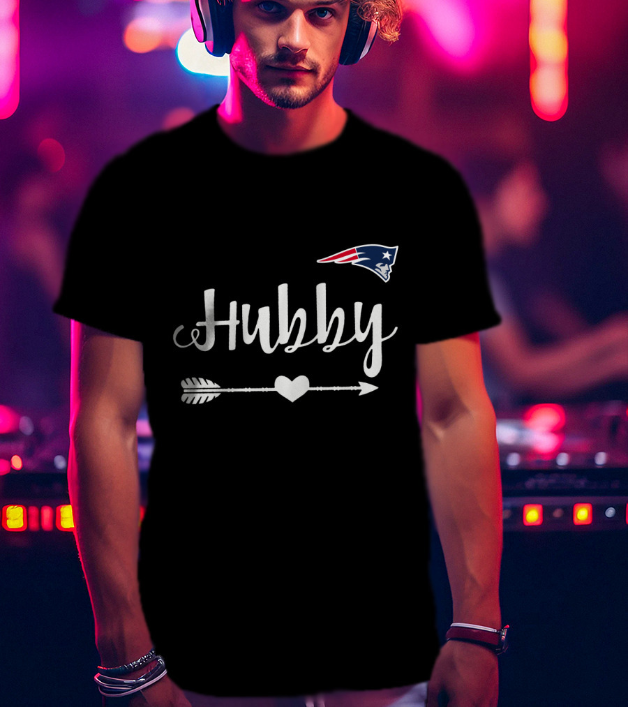 New England Patriots Hubby Arrow Heart T-Shirt