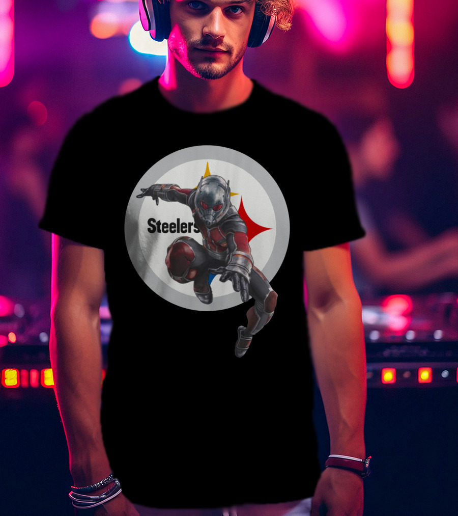 Pittsburgh Steelers Ant-Man Marvel Crossover T-Shirt