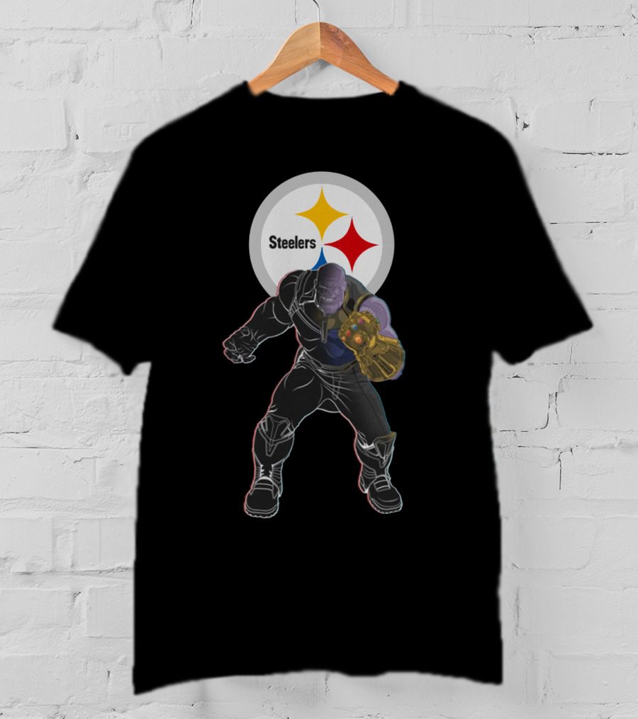 Steelers Nfl Team With Infinity Gauntlet Comic Crossover T-Shirt