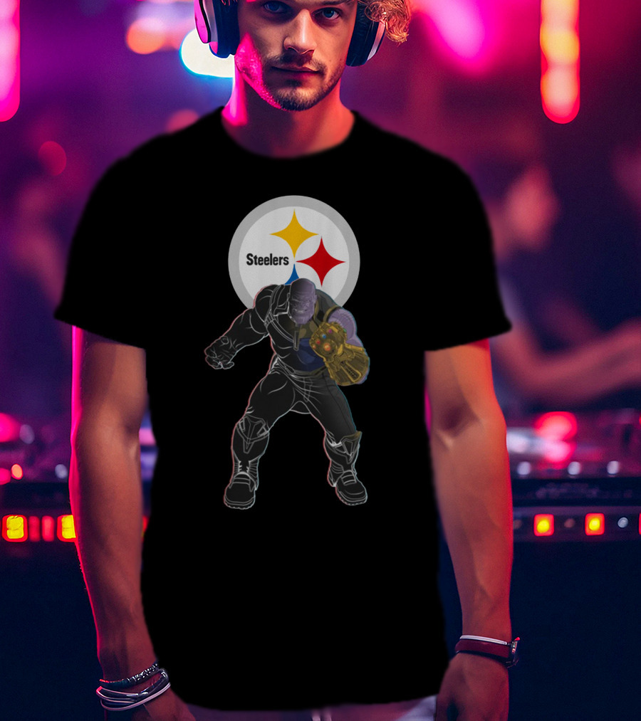 Steelers Nfl Team With Infinity Gauntlet Comic Crossover T-Shirt