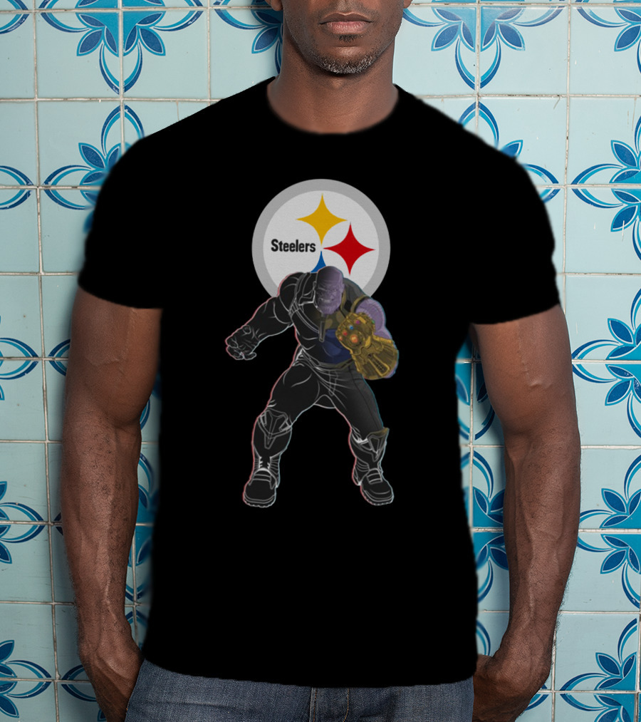 Steelers Nfl Team With Infinity Gauntlet Comic Crossover T-Shirt