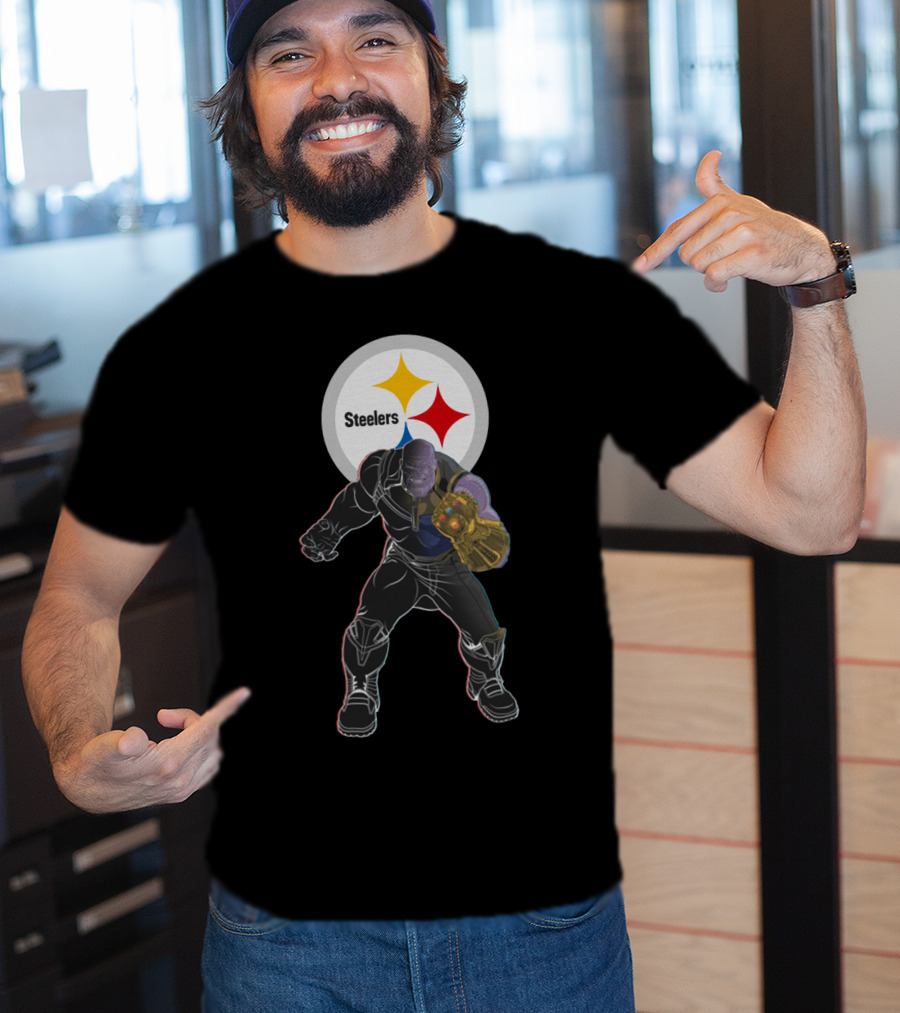 Steelers Nfl Team With Infinity Gauntlet Comic Crossover T-Shirt